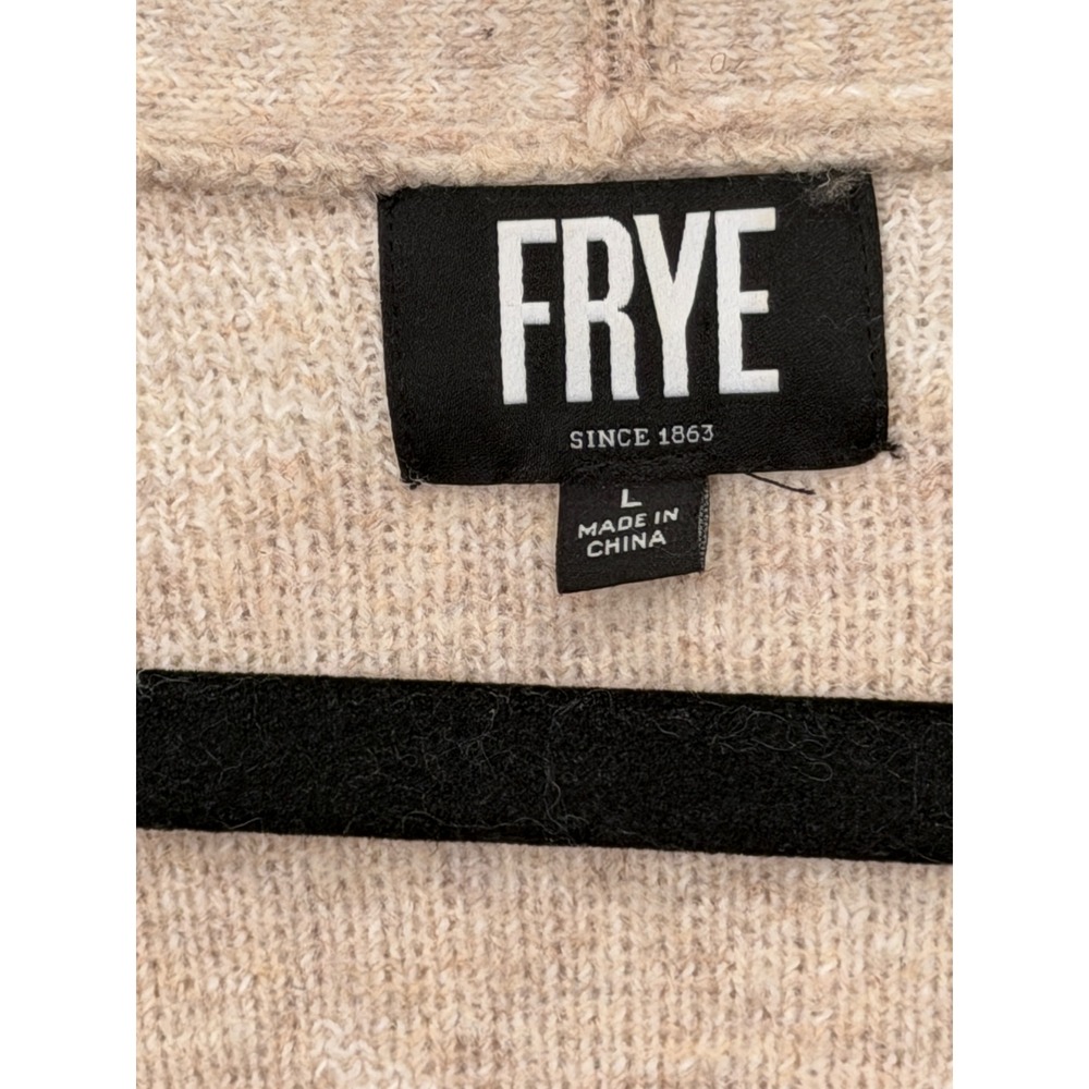 Frye Womens Southwestern Geometric Open Front Cardigan Beige Cream Large - Picture 4 of 8